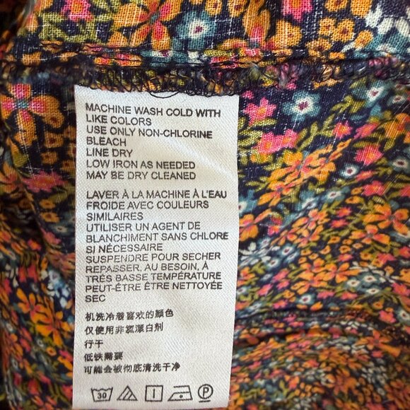 Free People Floral Peplum Top Boho Button Front XL - Picture 11 of 11